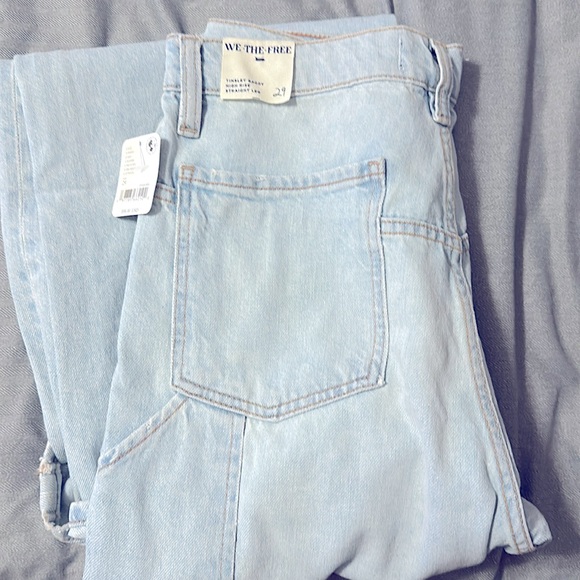 Free People Tinsley Baggy High Rise in the color Ripper (light blue) Size 29 - Picture 8 of 13